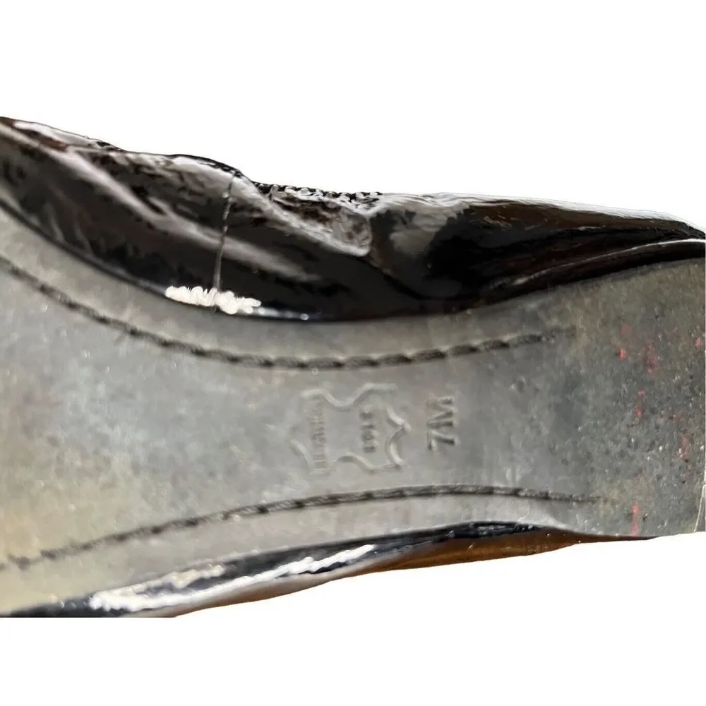 Tory Burch Caroline Women's Black Patent Leather Slip On Ballet Flats Size 7M